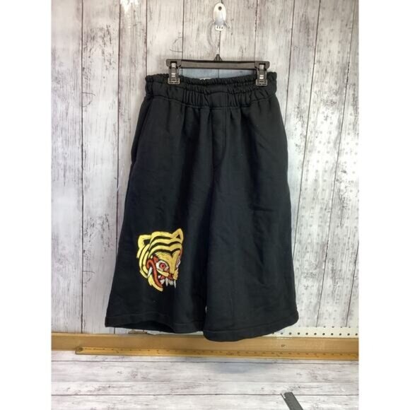 tropical y2k boho indie Tee Library Mens Tiger Tattoo Black Shorts Sze Medium - Picture 1 of 4